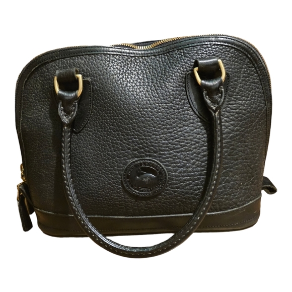 Dooney & Bourke Vintage All-Weather Pebbled Leather Dome Satchel Handbag Black - Picture 1 of 1